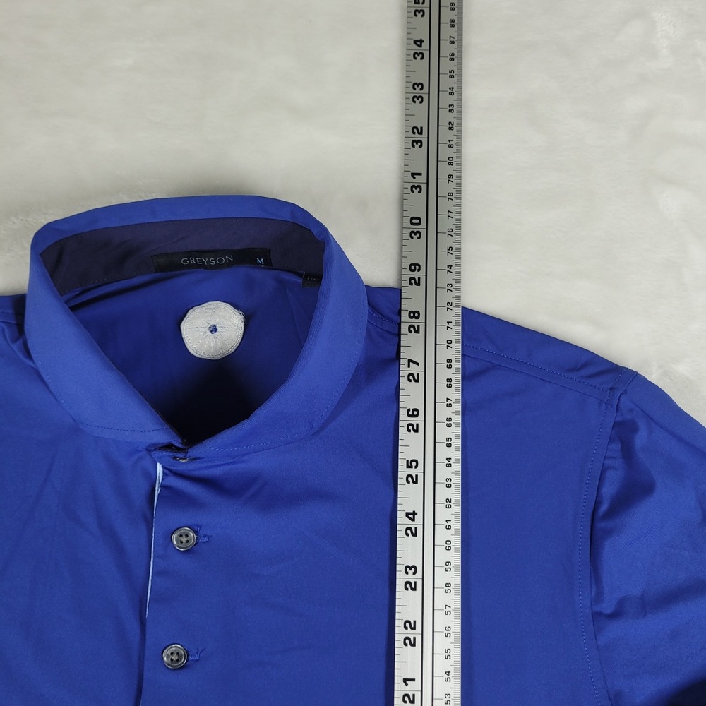 Greyson Polo Shirt Men's Medium Blue Golf Performance Active Costa Rica Zapotal - Picture 3 of 9